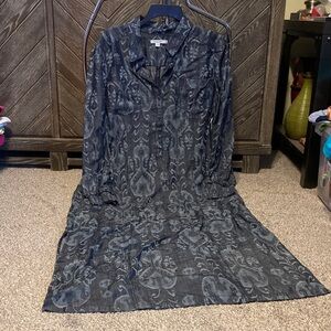 Chico's Blue Indigo Maxi Dress with pockets, NWT